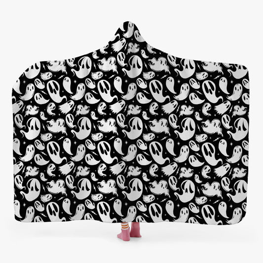 Ghosties 2023 Black and White Hooded Blanket