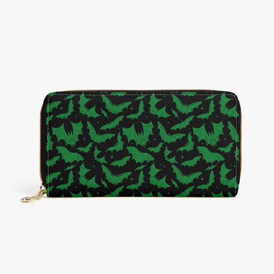 Batty Bats 2023 Black with Green Zipper Wallet