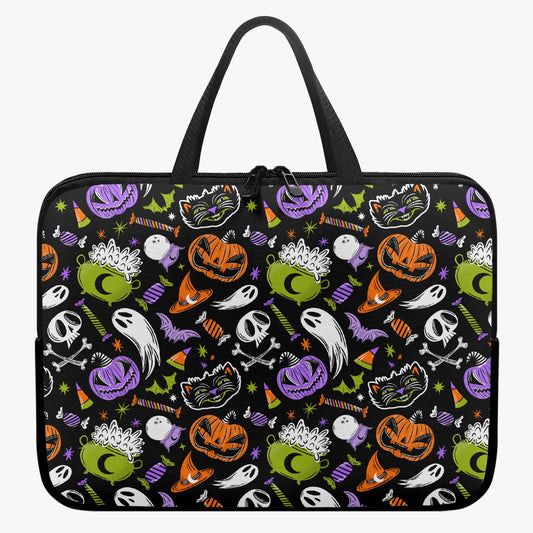 Trick or Treat 2023 Orange Chartreuse Purple Laptop Sleeve