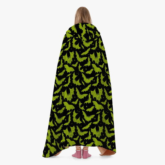 Batty Bats 2023 Black Chartreuse Hooded Blanket