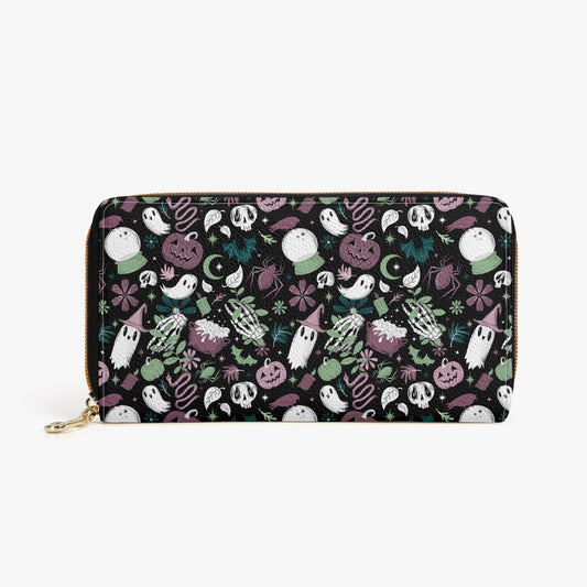 Haunted Hideaway 2022 Mint, Mauve Zipper Wallet