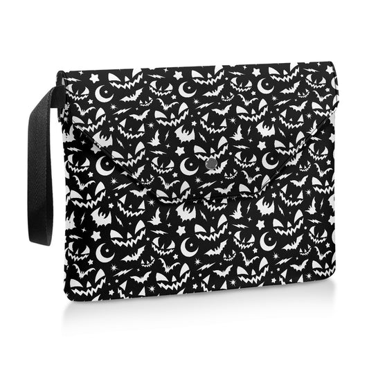 Fun Frights BW Spooky Cute Halloween Book Kindle Planner Sleeve with Strap