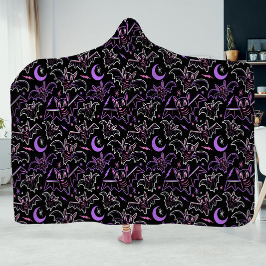 Oh Bats 2023 Black, Orchid, Pink Hooded Blanket