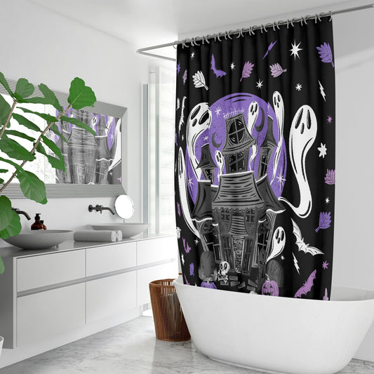 Haunted 2023 Purple Orchid Quick-drying Shower Curtain