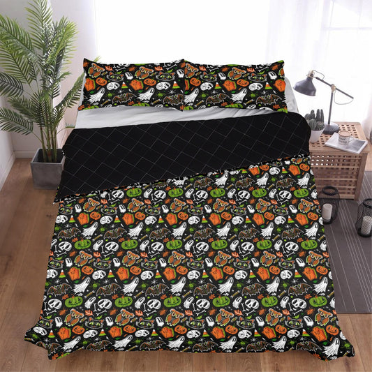 Everything Halloween 24 Orange Green Quilted Blanket Bed Sets