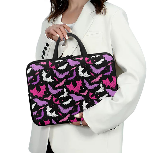 Batty Bats 2023 Black with Hot Pink Orchid Laptop Sleeve