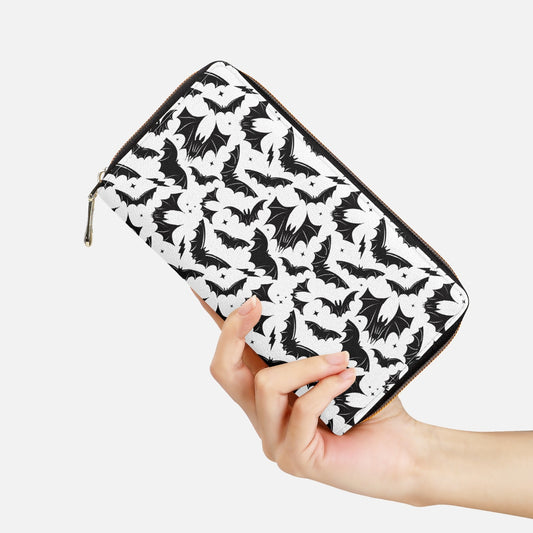 Batty Bats 2023 White with Black Zipper Wallet