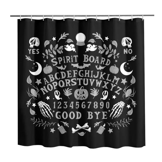 Spirit Board Black Gray Spooky Shower Curtain