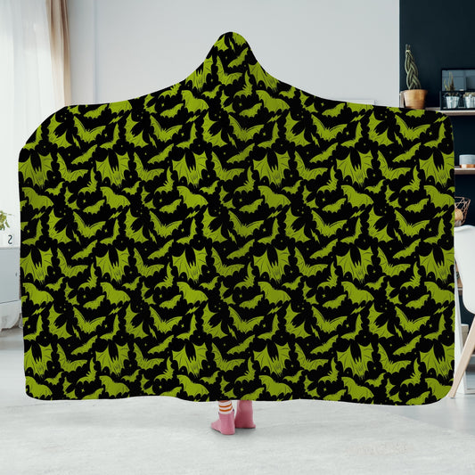 Batty Bats 2023 Black Chartreuse Hooded Blanket