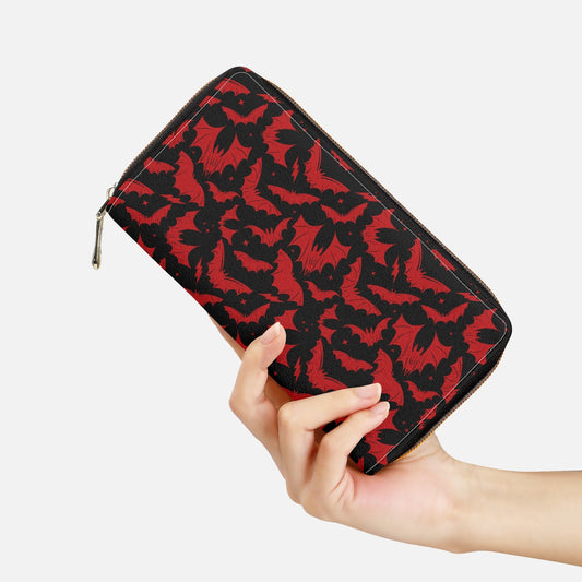 Batty Bats 2023 Black with Red Zipper Wallet