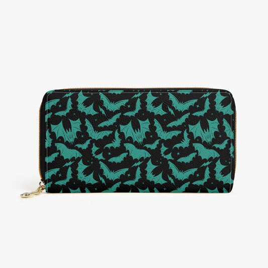 Batty Bats 2023 Black with Teal Zipper Wallet