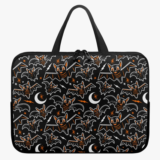 Oh Bats Black Back Orange Laptop Sleeve