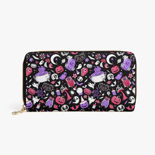 It's Spooky Season Orchid, Pink Zipper Wallet