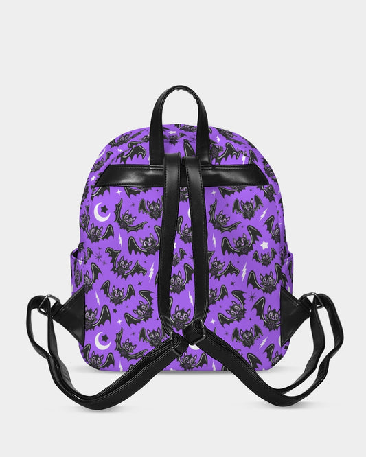 Oh Bats 24 Purple 2 Mini Canvas Backpack Purse