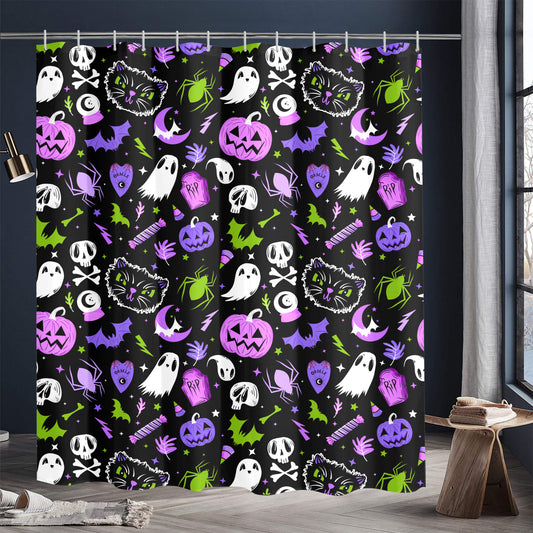 Everything Spooky 22 BWPOG Spooky Shower Curtain