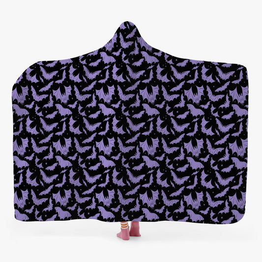 Batty Bats 2023 Black Lavender Hooded Blanket