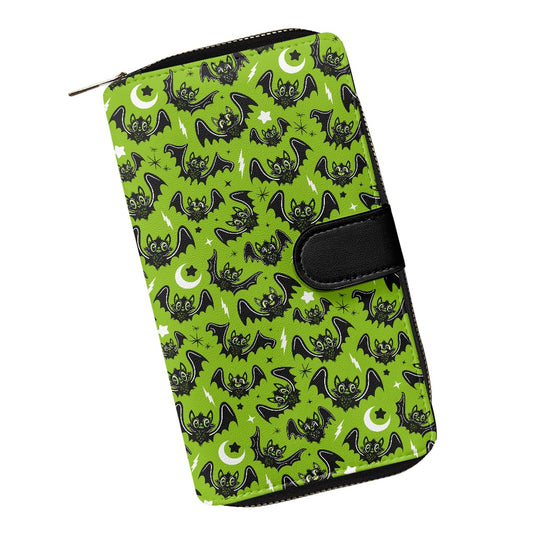 Oh Bats 24 Green Black Double Compartment Wallet