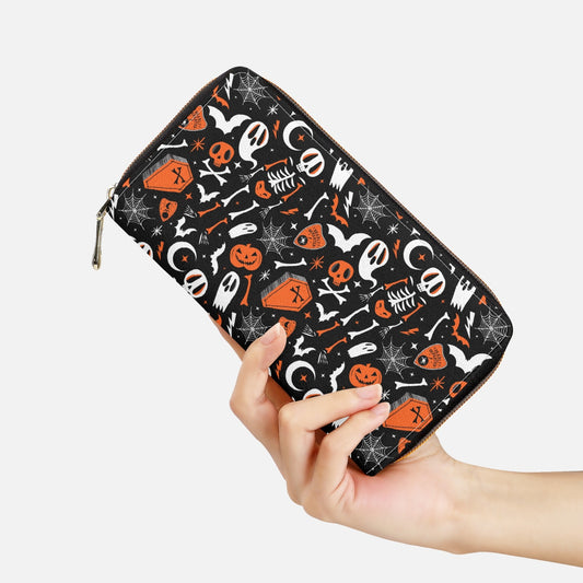 Dearly Departed 2021 Black, White, Orange Zipper Wallet