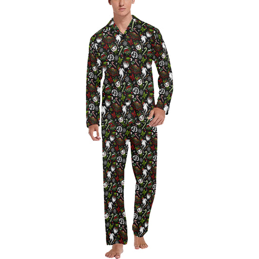 Creepmas Creeps Spooky Men's and Women's Long Sleeve Pajama Sets No Pockets