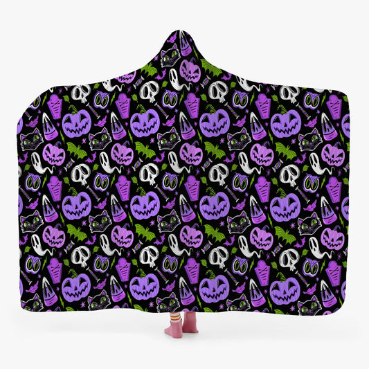 The Creeps 2023 Purple Orchid Chartreuse Hooded Blanket