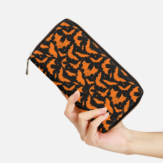 Batty Bats 2023 Black with Orange Zipper Wallet