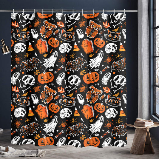 Everything Halloween 24 BWO Shower Curtain