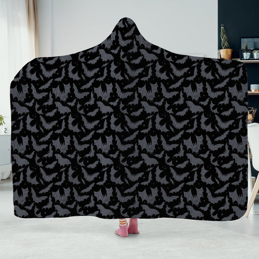 Batty Bats 2023 Black Gray Hooded Blanket