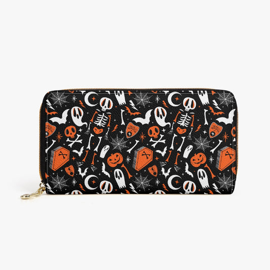 Dearly Departed 2021 Black, White, Orange Zipper Wallet