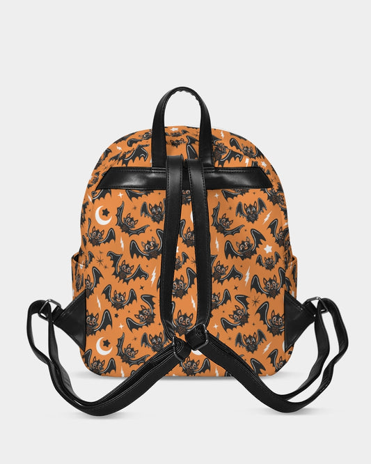 Oh Bats 24 Orange Black Mini Canvas Backpack Purse