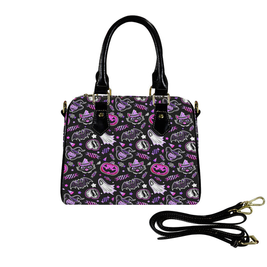 Trick or Treat 24 BLKPNKPRP Boston Handbag Purse