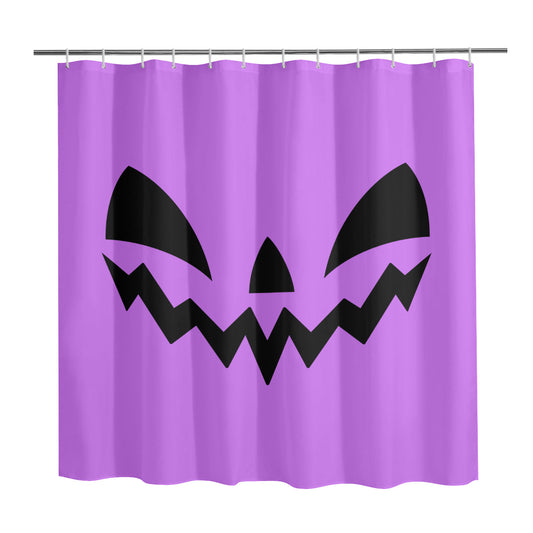 Jack-o-Lantern Face Purple Spooky Halloween Shower Curtain