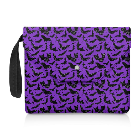 Batty Bats Purple Spooky Gothic Halloween Book Kindle Planner Sleeve with Strap