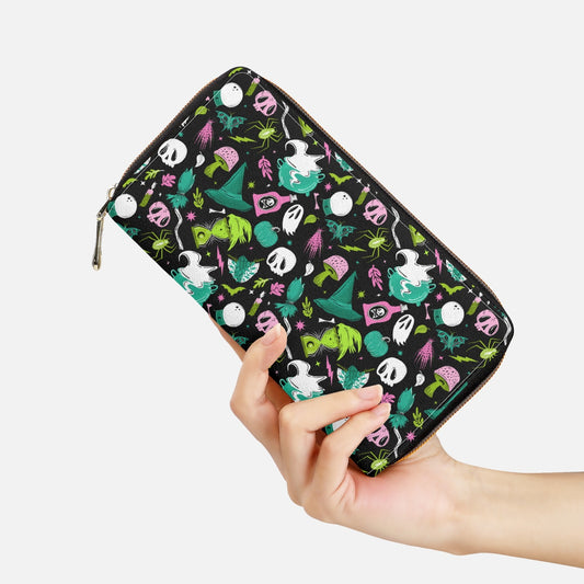 Cast A Spell 2022 Chartreuse, Teal, Mauve Zipper Wallet