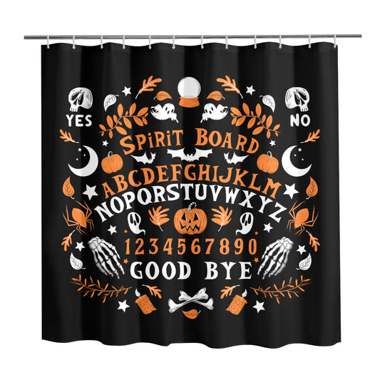 Spirit Board Black Orange Spooky Shower Curtain