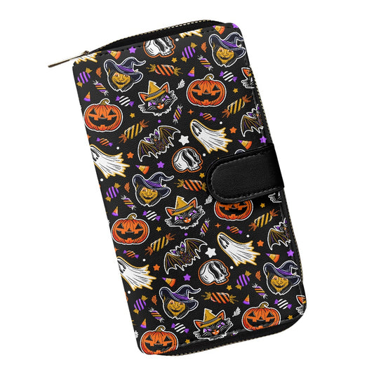 Trick or Treat 24 BWOGLDPRP Double Compartment Wallet