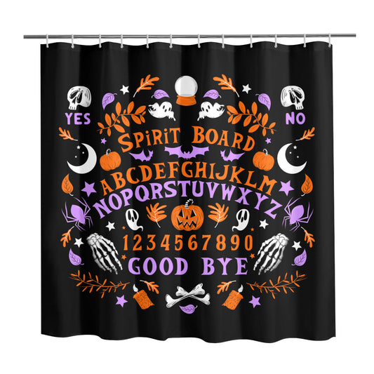 Spirit Board Black Orange Purple Spooky Shower Curtain