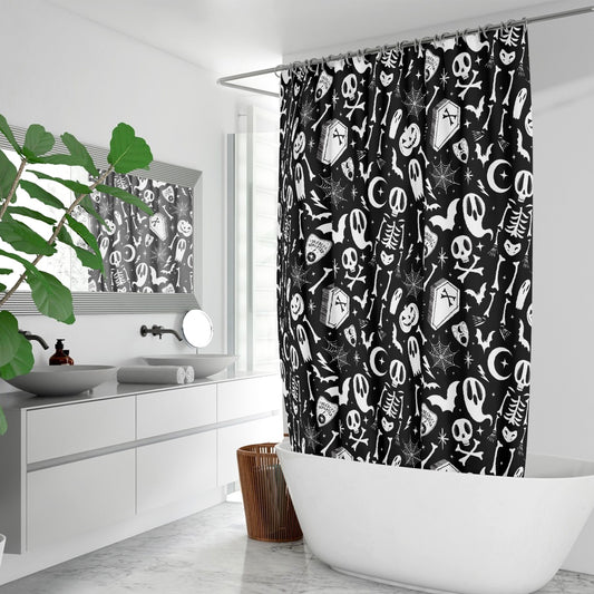 Dearly Departed 2021 Black, White Shower Curtain