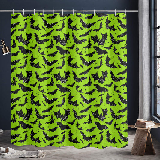 Batty Bats 23 Gothic BWGRN Shower Curtain