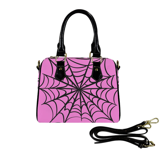 Spooky Gothic Spiderweb PNKB Boston Handbag Purse