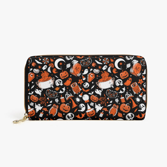 It's Spooky Season Orange Zipper Wallet