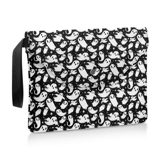 Ghosties 22 BW Spooky Cute Book Kindle Planner Sleeve with Strap