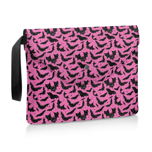 Batty Bats Pink Spooky Gothic Halloween Book Kindle Planner Sleeve with Strap