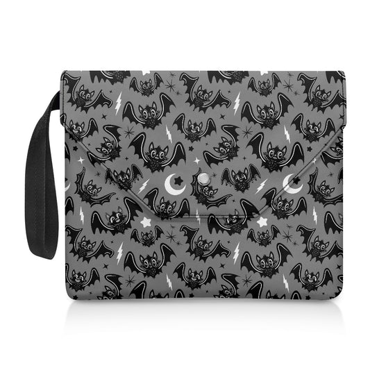 Oh Bats 24 BWGRY Spooky Gothic Book Kindle Planner Sleeve with Strap