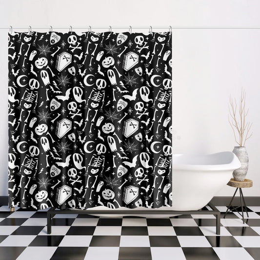 Dearly Departed 2021 Black, White Shower Curtain