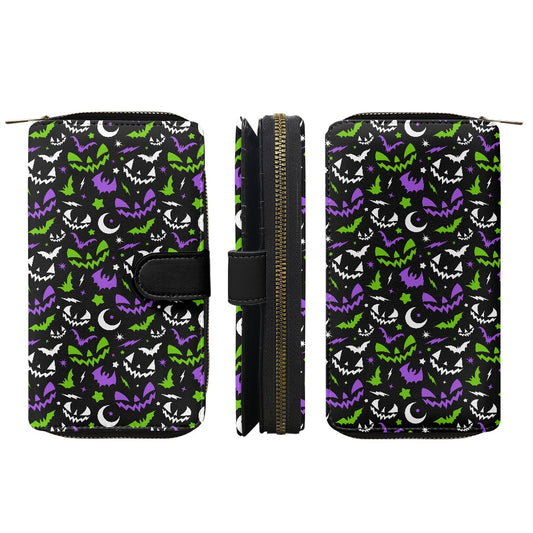 Fun Frights 24 BWGP Spooky Retro Halloween Double Compartment Wallet