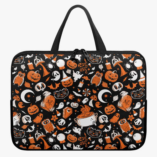 It's Spooky Season Orange Chartreuse Laptop Sleeve