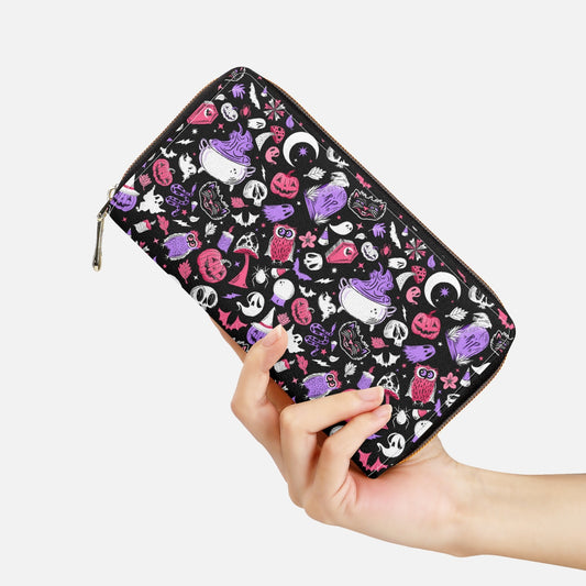 It's Spooky Season Orchid, Pink Zipper Wallet