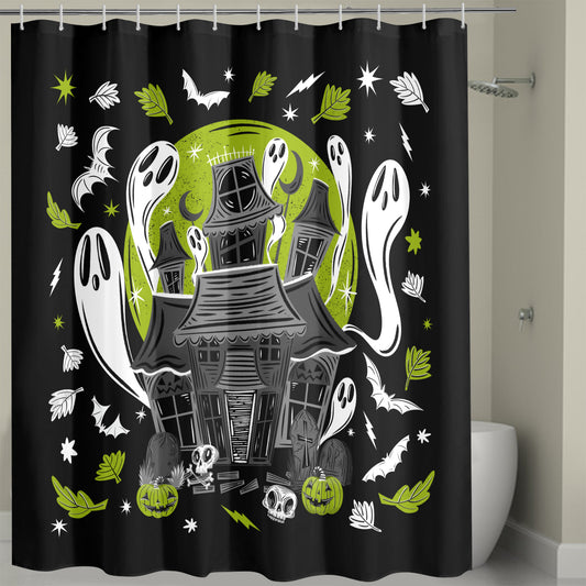 Haunted 23 Spooky Shower Curtain