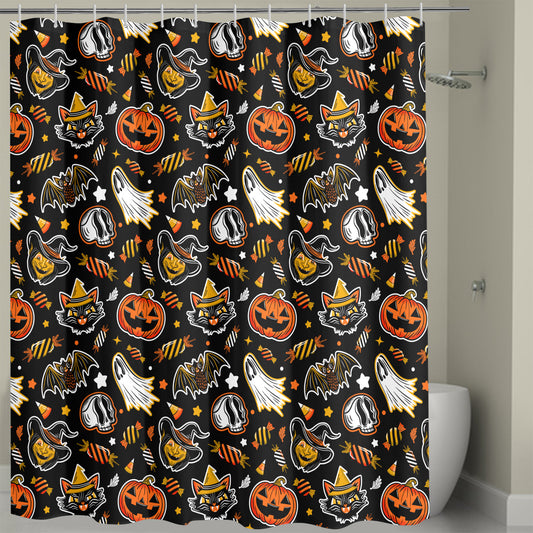 Trick or Treat 24 BWOGLD Shower Curtain