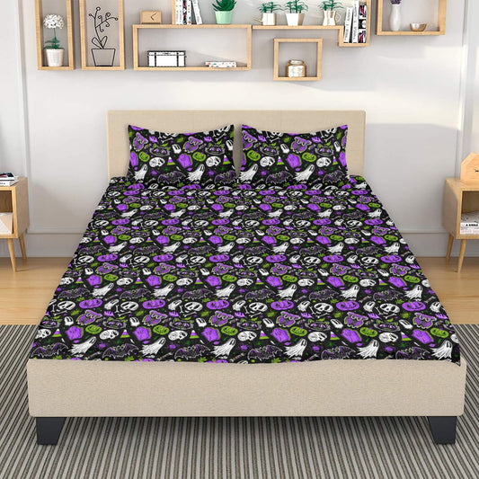 Everything Halloween 24 Purple Green Quilted Blanket Bed Sets